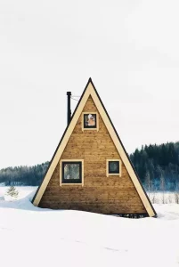 maison en A en hiver